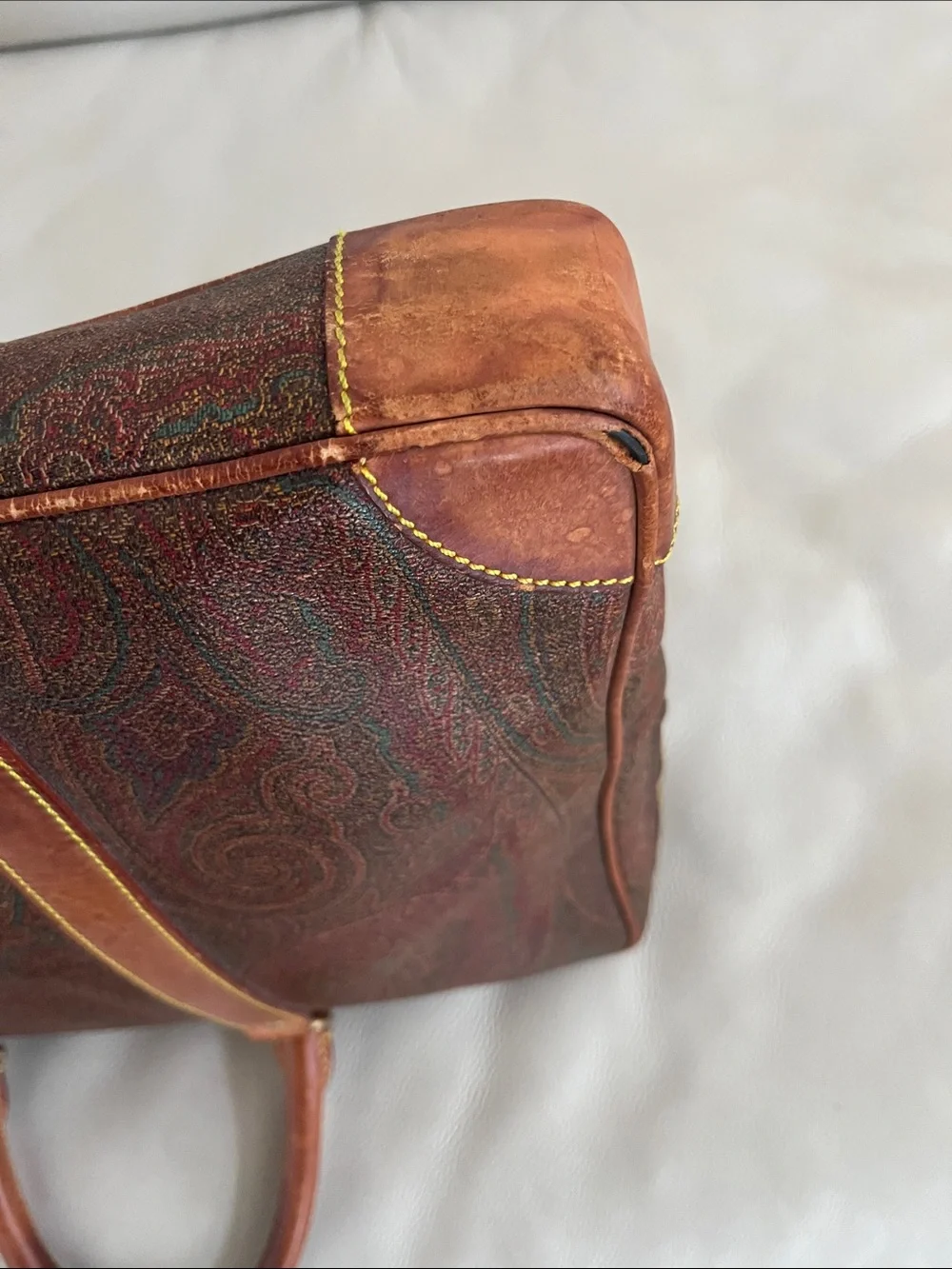 Etro Leather-Trim Paisley Zip-top Briefcase/Laptop Bag Unisex